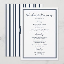 Convites Nautical Navy Wedding Weekend Itinerary Card