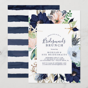 Convites Náutico Moderno  Bridesmaids Floral Brunch