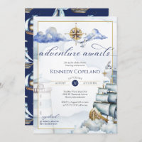 Náutico Navio À Vela Novo Chá de fraldas De Aventu