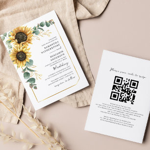 Convites Nave Fluvial Floral Eucalipto Código QR Casamento