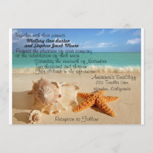 Convites Navegação de Casamento de Praia Starfish Personali