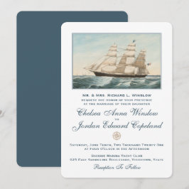 Convites Navio Clipper de Navegação Náutica | Casamento clá