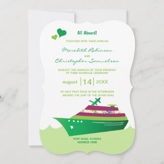 Convites Navio De Cruzeiro De Casamento A Bordo De Corações