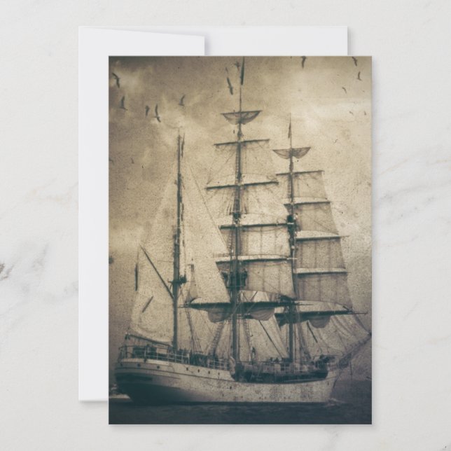 Convites Navio de navegação marítima marítimo (Frente)