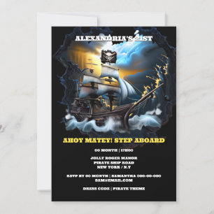 Convites Navio fantasma de pirata jolly roger galleon sea