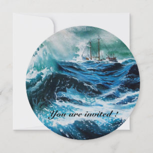 Convites Navio no mar em tempestade