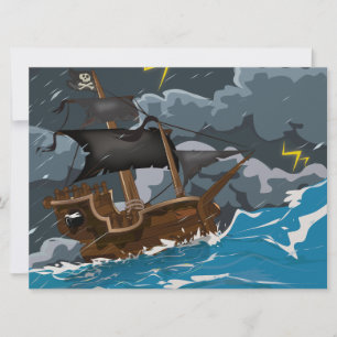 Convites Navio Pirata na Tempestade