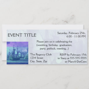 Convites Navio Velejando no Alto Mar.