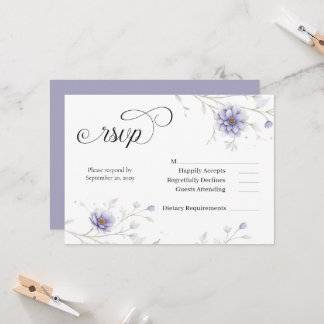 Convites Navy and Blush Floral Wedding RSVP