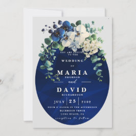 Convites Navy Blue Botanical Floral Edit