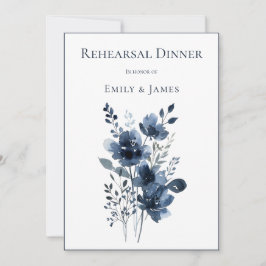 Convites Navy Blue Botanical Wedding