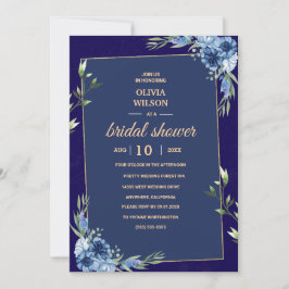 Convites Navy Blue Burgundy Gold Pink Bridal Shower