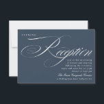 Convites Navy Blue Elegant Calligraphy Wedding Reception<br><div class="desc">Classy, Formal, Elegant and impressive - *Please contact me if you need any help with design or additional designs / color options _______________________ this design template is fully editable and customizable by you the customer - click personalize further button if you wish to move, add, delete, or make significant changes...</div>