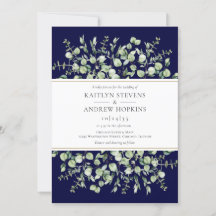 Navy Blue Eucalyptus Wedding