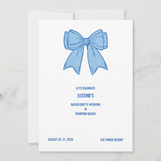 Convites Navy + Blue Faux Glitter Bow
