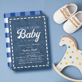 Convites Navy Blue Jean Baby Boy Baby Shower