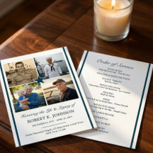 Navy Veteran 4 Photo Collage Double-sided Funeral