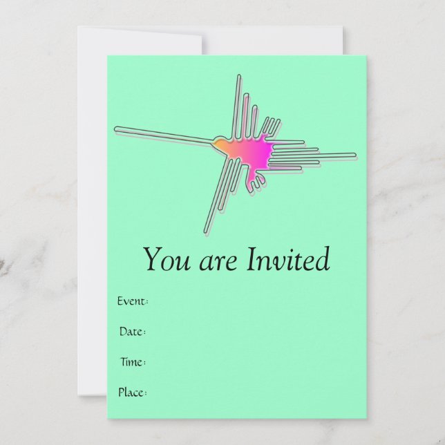 Convites Nazca Lines Hummingbird - Versão Verde (Frente)