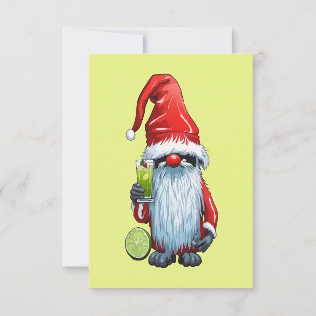 Convites Ndic Nisse Gnomo Gonk Segurando Um Copo ‎ Limão (Frente)