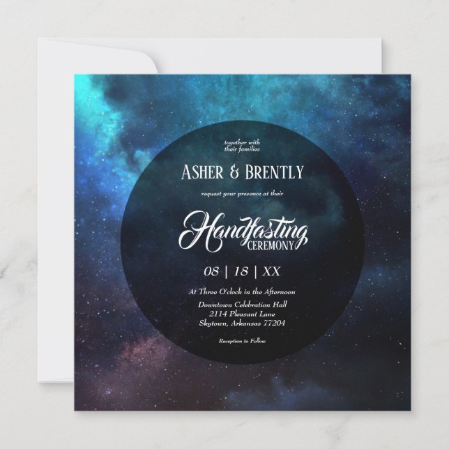 Convites Nebulosa Azul Escura Nebulosa Manipulação Moderna (Frente)