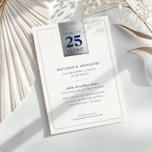 Convites NEGÓCIO CORPORATIVO ANIVERSÁRIO NEGRO prateado