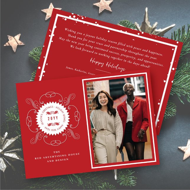 Convites Negócios de Foto Clássica de Seal Saudações da Est (Criador carregado)