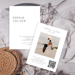 Convites Negra e Casamento Branco Moderno Elegante All-in-O