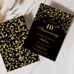 Convites Negra Elegante e Dourado 10º Aniversário de Casame<br><div class="desc">Celebrar uma década de amor e devoção com o nosso Dourado e convite do 10º aniversário de casamento. Essa sofisticada design combina elegância do eterno com um toque de opulência, apresentando um clássico fundo preto adornado com sotaques de ouro lavrados. Perfeito por comemorar esta ocasião marco, este convite constitui a...</div>