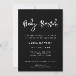 Convites Negra moderna contemporânea Baby Brunch