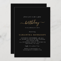 Negro clássico Dourado qualquer aniversário