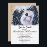 CONVITES NEGRO DOCE E PUPPY BRANCO DESEJA FELIZ ANIVERSÁRIO<br><div class="desc">Este doce e adorável cachorrinho preto e branco te dá as boas-vindas a uma Festa de aniversário divertida para você e para o seu, seja para adultos ou crianças. Um convite único para aniversários de qualquer idade! - imagem do criador da pintura de aquarela original. Todo o convite pode ser...</div>