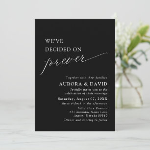 Convites Negros e Brancos Decidimos sobre o casamento para 