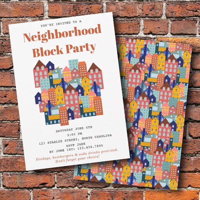 Convites Neighborhood Block Party Meet Your Neighbors (Neighborhood Block Party Meet Your Neighbors Invitation)