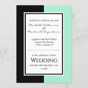 Convites Neo Mint Black Personalization WEDDING