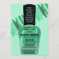 Neo Mint Glitter Nail Spa Day