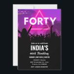 Convites Neon 40th Birthday Invitation<br><div class="desc">Neon 40th Birthday Invitation</div>