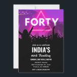 Convites Neon 40th Birthday Invitation<br><div class="desc">Neon 40th Birthday Invitation</div>