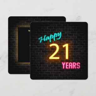 Convites Neon aniversário de 21 anos - Início de sessão