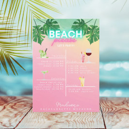 Convites Neon Beach Por Favor Bachelorette Weekend Itinerár