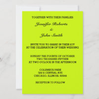 Neon Bright Verde limão Casamento Colorido Persona