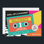Convites Neon Cassette Surprise 50th Birthday<br><div class="desc">Devolva-o aos icônicos 80 com este 50º Convite de Aniversário da banda Neon Cassette Retro dos anos 80! Com uma paleta vibrante de cor neon e design de fita cassete clássica, este convite é a forma perfeita de surpreender seu ente querido com uma festa de aniversário divertida e nostálgica. Personalize...</div>