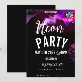 Convites Neon Event Party Bar Club Flyer