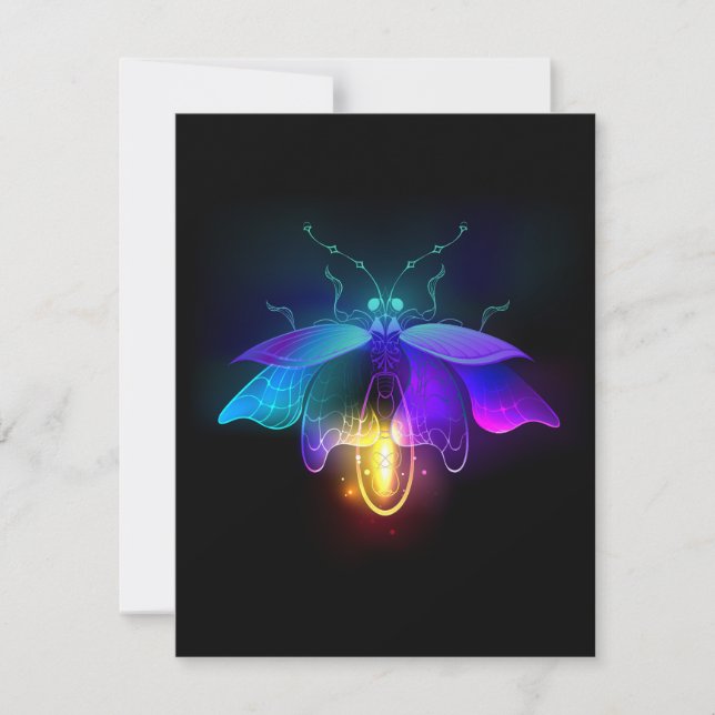 Convites Neon Firefly a preto (Frente)
