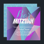 Convites Neon Geometrics Blue White Bar Mitzvah<br><div class="desc">Convites à Celebração Judaica - Bar Mitzvah Convites Geométricos</div>