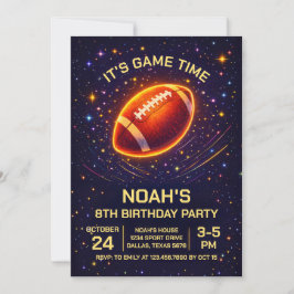 Convites Neon Glow Football Birthday Invitation