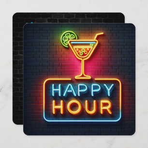 Convites Neon Happy Hour Party