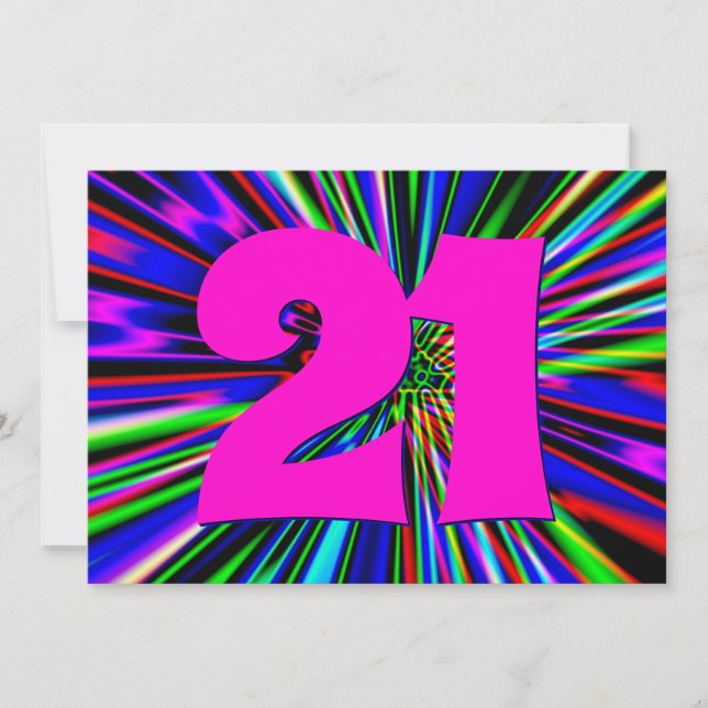 Convites Neon Lights Club aniversário de 21 anos (Frente)