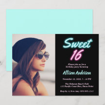 Neon Lights Foto Sweet 16 Festa de aniversário