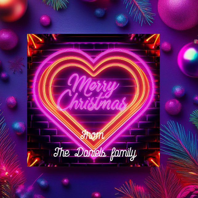 Convites Neon Merry Christmas (Criador carregado)