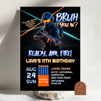 Neon Nerf Battdart Gun Game Birthday Boy